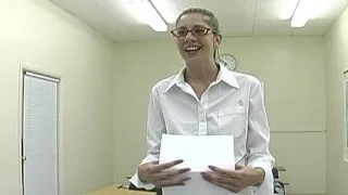 Blonde Lisa Marie fucking in the desk with her natural tits - Naughty America - 159