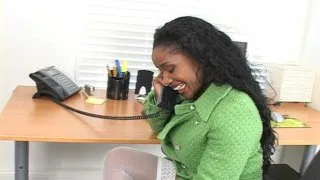 Shaved Lori Alexia fucking in the desk with her big tits - Naughty America - 565