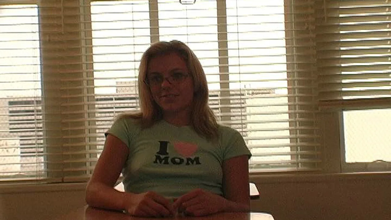 Angela Stone fucking in the desk with her small tits - Naughty America - 593