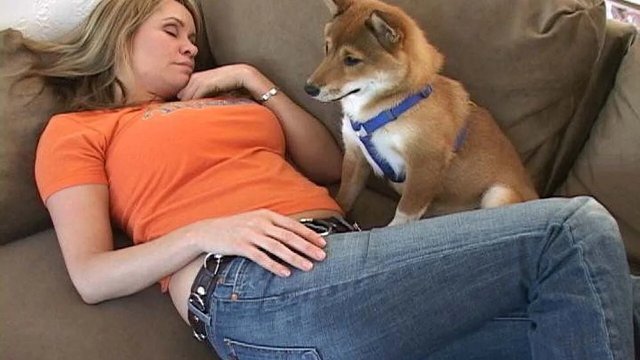 Bridgette Monroe fucking in the couch with her petite - Naughty America - 657