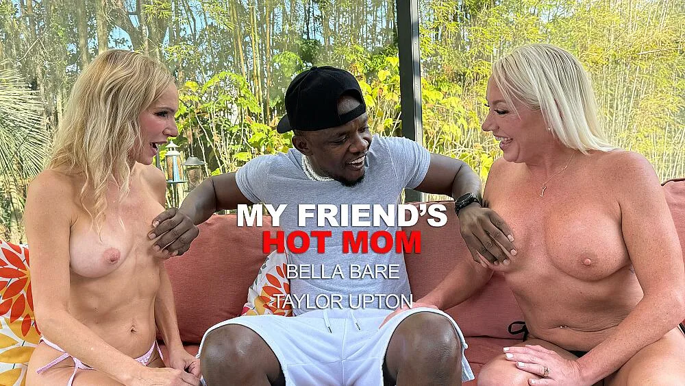 Sexy Milf's Bella Bare and Taylor Upton give son's friend a high intensity workout - Naughty America - 25798