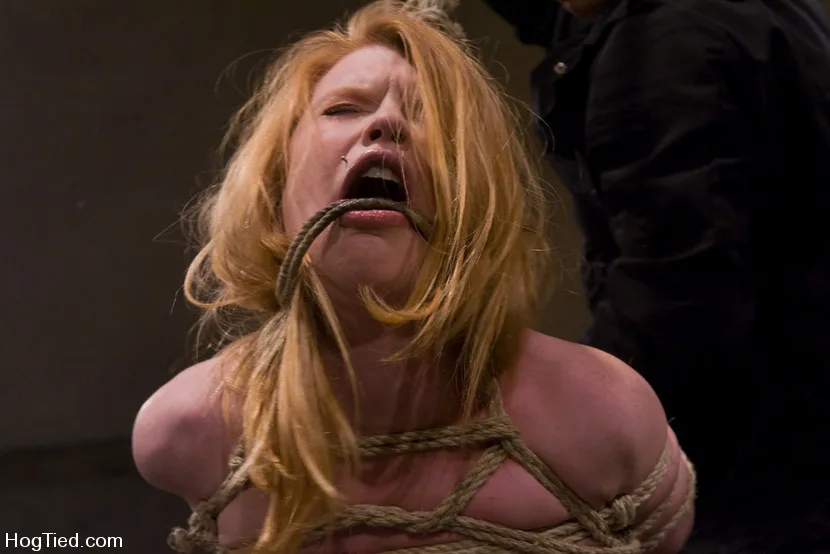 Madison... Hot fucking redhead with a desire for painful bondage - Hogtied - 1594