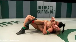 Blond athletic rookie vs Sexy Hawaiian veteran in a non-scripted wresting match. Brutal action. - Ultimate Surrender - 5477