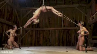 Something you have never seen before!An Amazing 3 girl scene with brutal bondage and orgasms! - Hogtied - 5843