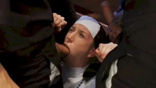 Petite Blonde Lives out Fantasy: Nun Gangbanged by 5 Priests in Chapel - Hardcore Gangbang - 8253