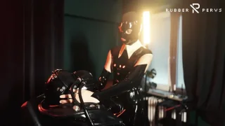 latex slave with rubber finest mask receives blowjob - Rubber Pervs - 35489
