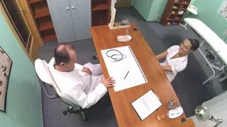 Hot new nurse shows doctor why she's best for the job - Fake Hospital - 34297