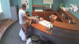 Doctor empties his sack to ease sexy patients pain in her back - Fake Hospital - 34341