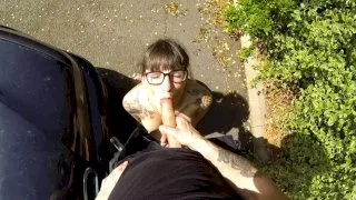 Heat: Copper cums over geeky girls glasses in the sun - Fake Cop - 34721