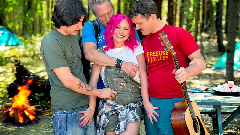 “Share Your Girlfriend” Camper Cutie Bathed in Cum - Freeuse Fantasy - 397133