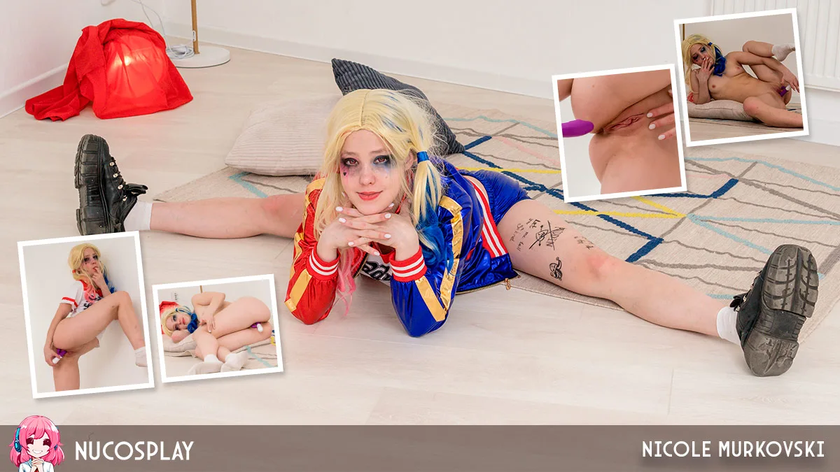Tight And Flexible Babe Nicole Murkovski Masturbates In Harley Quinn Cosplay - NuCosplay - 400458