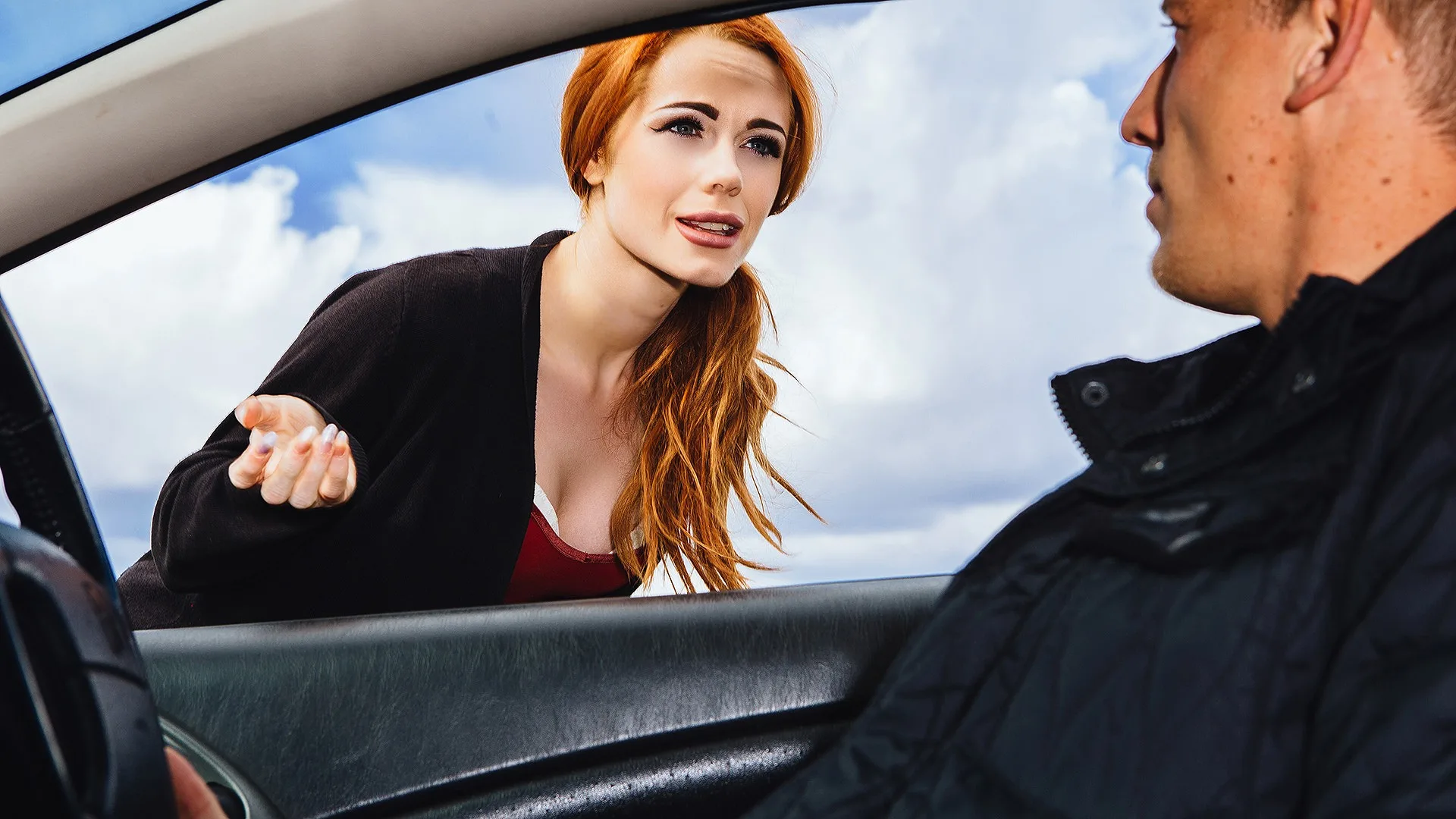 British Redhead Sucks Cock - Stranded Teens - 12396