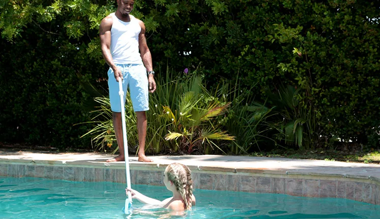 Pool Boy To The Rescue! - Teens Love Black Cocks - 454