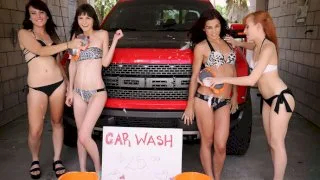 Car Wash! Chloe Skyy, Brooke Benson, Andi Page, & Lizzy Lamb - Public Handjobs - 13967