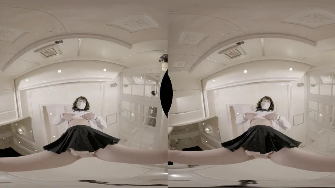 【180VR3D】開店10分600円　顔面騎乗屋さん05　のぞみ21歳制服とフルバックパンツ - FC2 Video - 180401