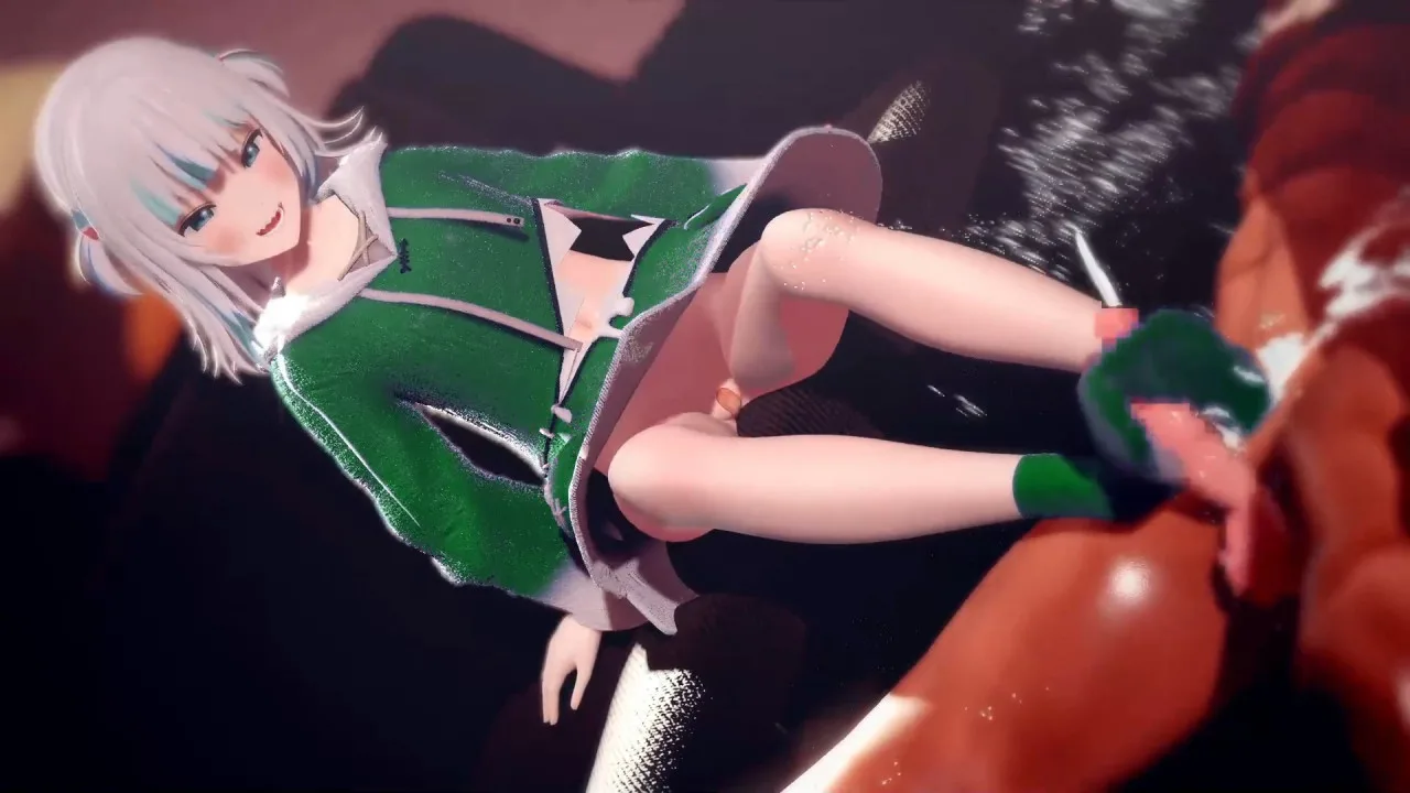 Hololive Gawr Gura Footjob Hentai Lori Shark VTuber Cumshot MMD 3D Dark Green Clothes - FC2 Video - 198904