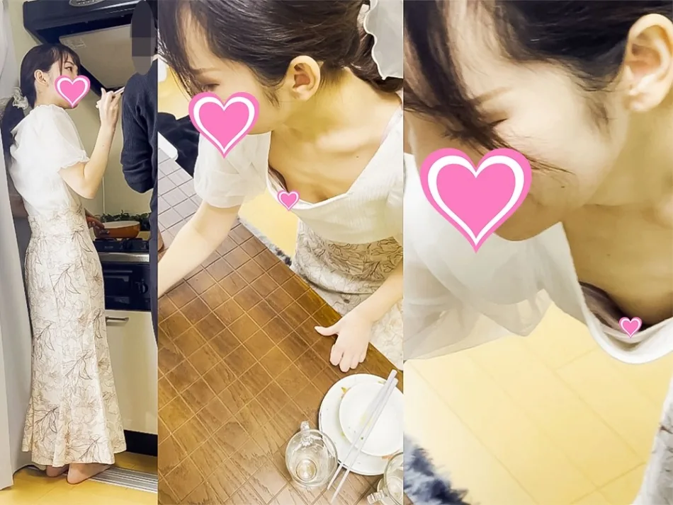 胸チラ動画04　友人宅で/奥さんの前屈み胸ちら - FC2 Video - 200622