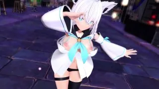 【MMD】白上フブキ/すーぱー☆あふぇくしょん 【紳士向け】 - FC2 Video - 215189