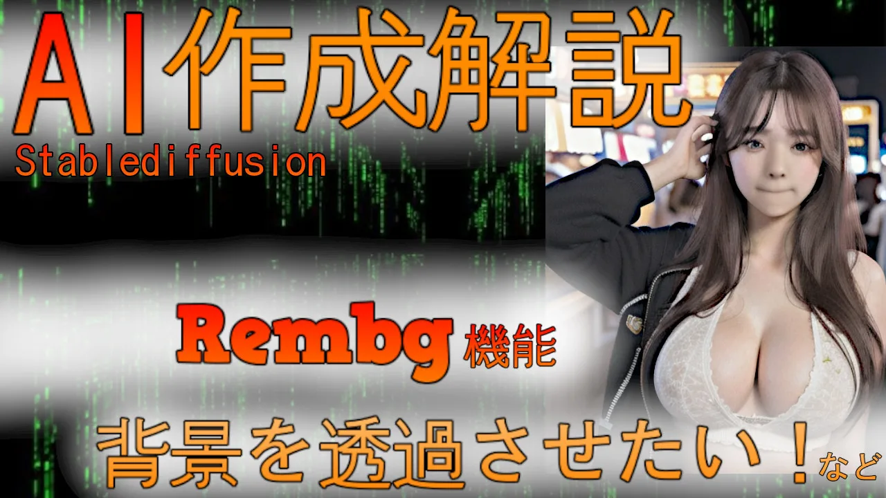 #AI #stablediffusion AI作成解説 Rembg機能 背景を透過させたい！など - FC2 Video - 224926