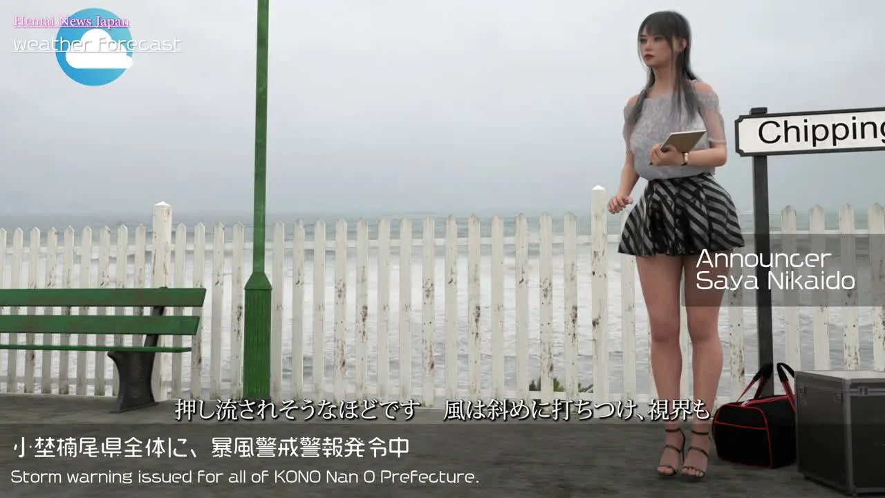 二階堂沙耶アナウンサー 台風接近！暴風警戒警報発令！その現場をリポート！ - FC2 Video - 265134