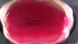 グロスを塗った唇フェチ動画　真っ赤な口紅でガラスにタコちゅう - FC2 Video - 265364