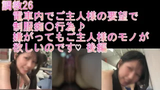 【調教26】電車内でご主人様の要望で制服**行為♪嫌がってもご主人様のモノが欲しいのです♡ 後編 - FC2 Video - 268188