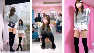 ミニスカ女装の無防備なパンチラ！とびっこ装着しながら自撮りするド変態！我慢できず大量噴射❤️ - FC2 Video - 271068