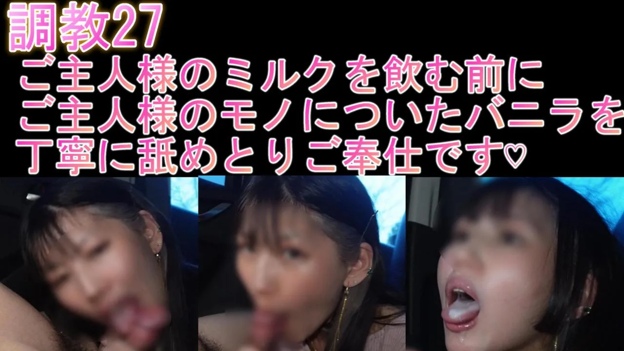 【調教27】ご主人様のミルクを飲む前にご主人様のモノについたバニラを丁寧に舐めとりご奉仕です♡ - FC2 Video - 274656