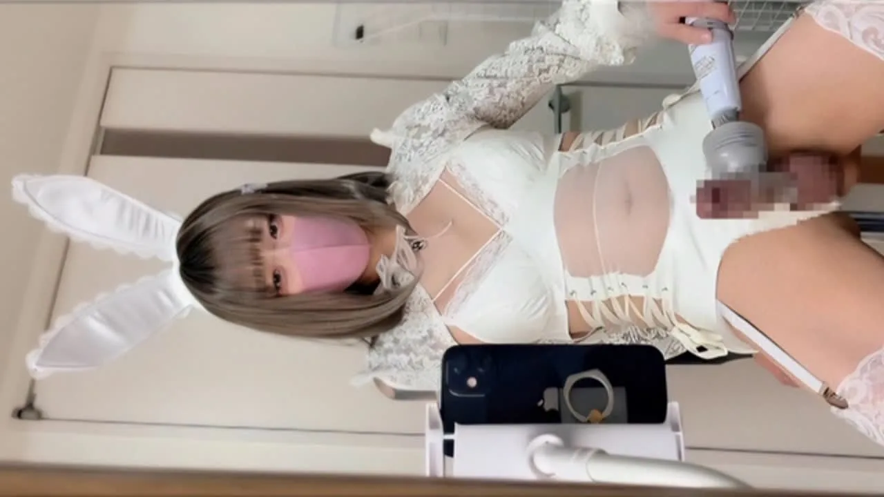 メチャカワなギャル女装子ちゃんがバニーガールコス♡電マ＆オナホでチンポ刺激して大量ザーメン射精♡ - FC2 Video - 283687