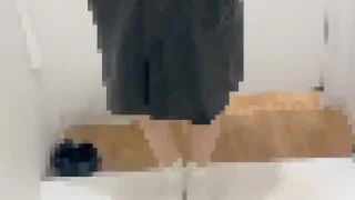 【人妻素人】コートの中は貞操帯のみでお買い物　試着室でオナニー - FC2 Video - 284763