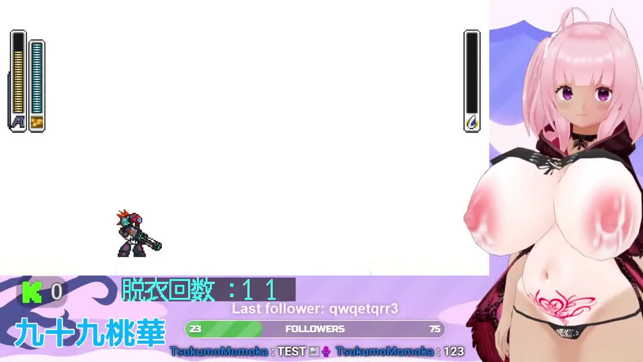 【九十九桃華】(R18+)深夜遊戲台 今天是Megaman X8 16bit Demake ミスったら脱ぐ part2【Vstreamer】 - FC2 Video - 288925