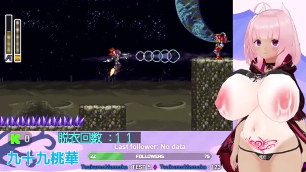 【九十九桃華】(R18+)深夜遊戲台 今天是Megaman X8 16bit Demake ミスったら脱ぐ part1 全部【Vstreamer】 - FC2 Video - 292095