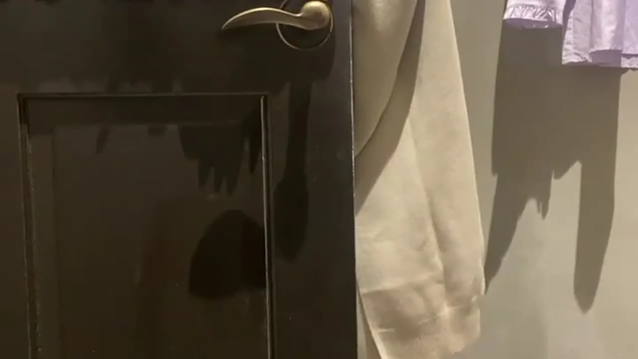 【淫乱人妻　試着室で潮吹きオナニー】百貨店の試着室で店員さんに声をかけながらバイブオナニ - FC2 Video - 298498