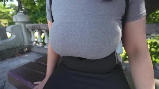 【Kカップ】ノーブラで散歩させた後は着衣のままパイズリ 爆乳袋の中で大量乳肉挟射 - FC2 Video - 336575