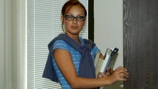 Dani Woodward fucking in the couch with her petite - Naughty Bookworms - 3166