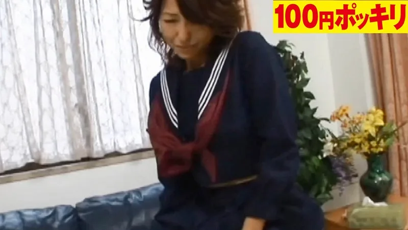 [100YEN-027] Step Son Catches His Step Mother (55 Years Old) Cheating And Makes Her Shamefully Masturbate While Writhing Around And Cumming In A Sailor Uniform - R18 - 960324