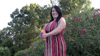 Floating Gazongas: Two British Bombshells With Big Tits In The Pool - BustyWorld - 29010