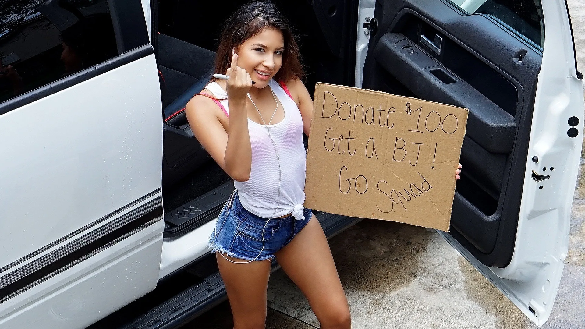 Teen Spinner's Wet T-Shirt Car Wash - Pervs On Patrol - 13533