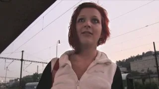Redhead Gives Sloppy Blowjob And Fucks Stranger - Public Agent - 14081