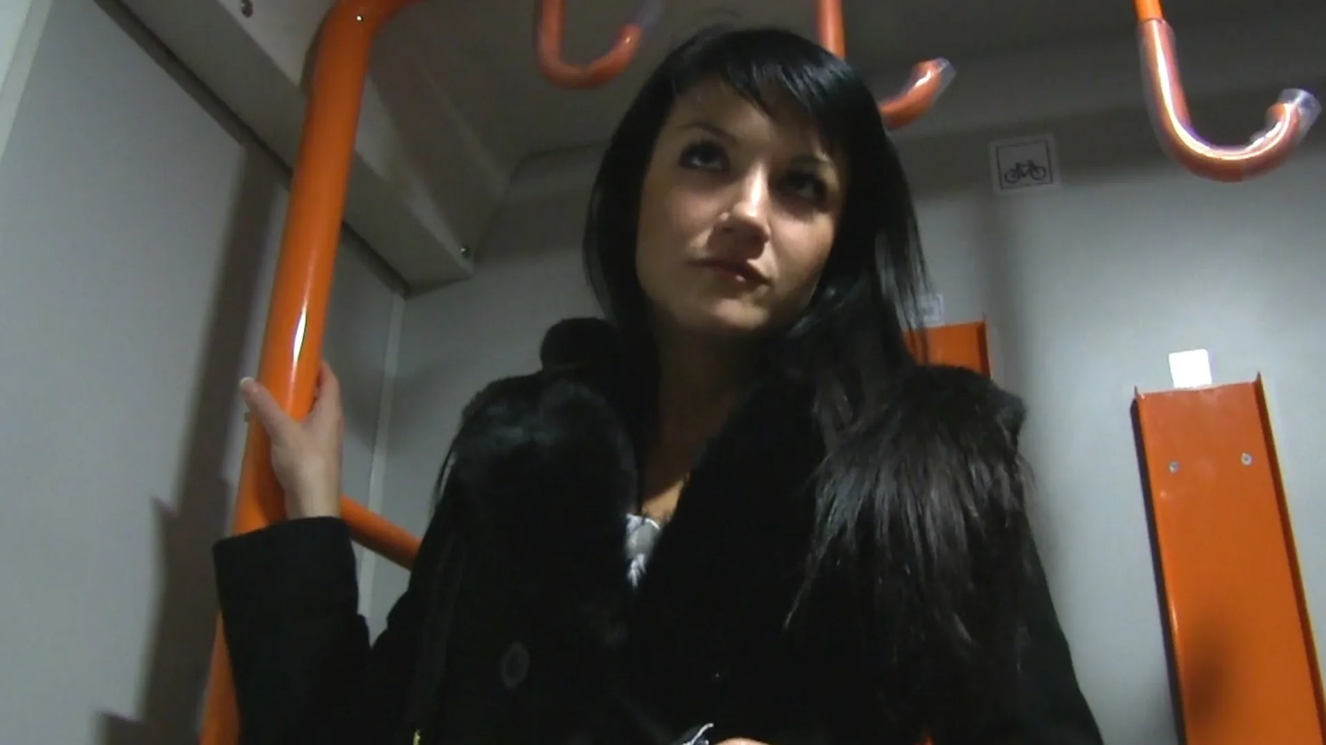 Raven Haired Hottie Gets A Hot Cumshot On A Speeding Train - Public Agent - 14133