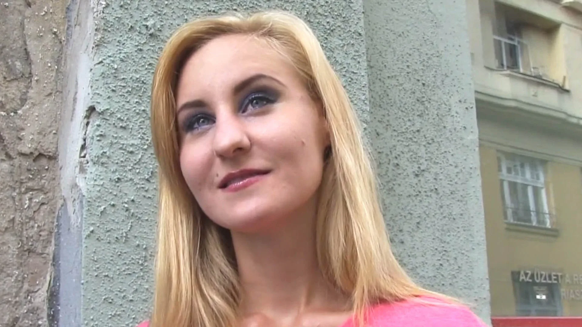 Hot blonde babe fucks a stranger in public place - Public Agent - 14471