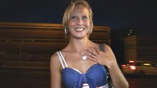 Blonde women gets fucked outside next to the road - Public Agent - 14481