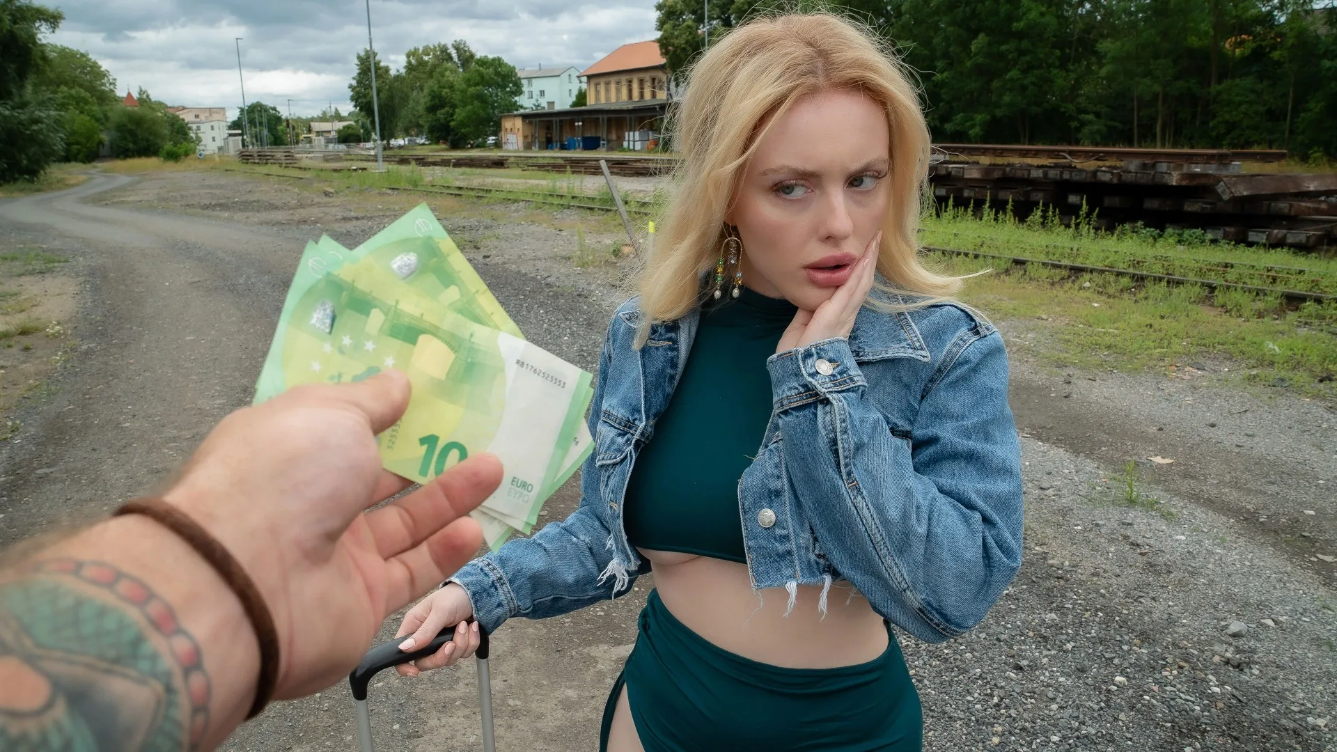 Big tits slut misses train - Public Agent - 17775