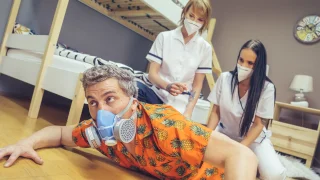 Stuck Between Two Nurses - Fake Hostel - 1090569