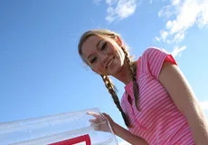 Busty Blonde Teen Sucking Cock - PornPros - 64296