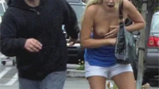 College Chick Gets Shirt Pulled Off! - PornPros - 65981