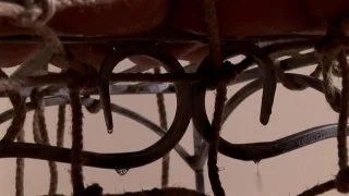 Sexy babe bound in net & peeing - PornWorld - 97062