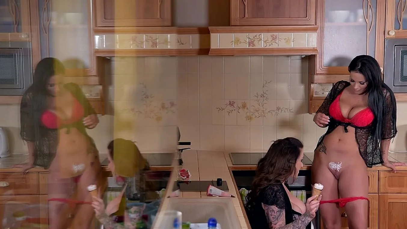 Dirty Kitchen Stories - Busty Lesbians Play With Ice Cream - PornWorld - 111934