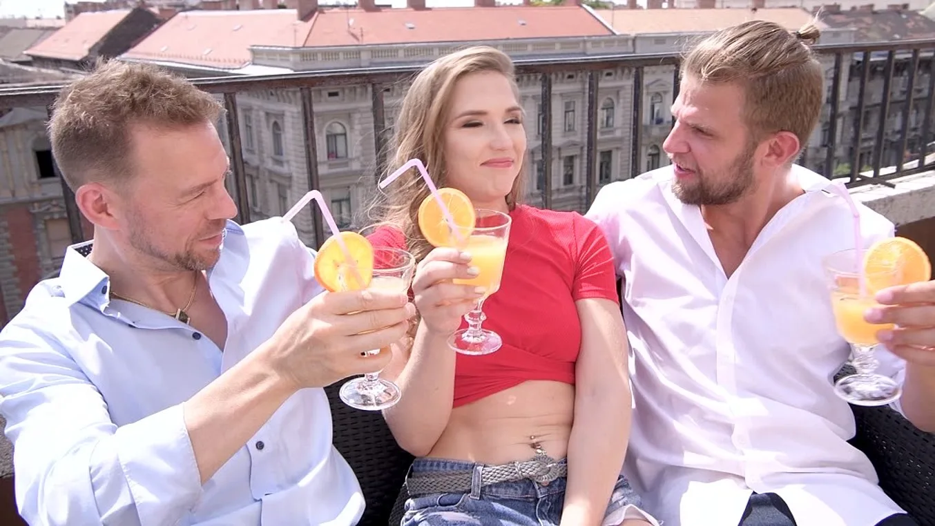 Dirty double penetration threesome with Nicole Pearl ends in messy facial GP1291 - PornWorld - 118384